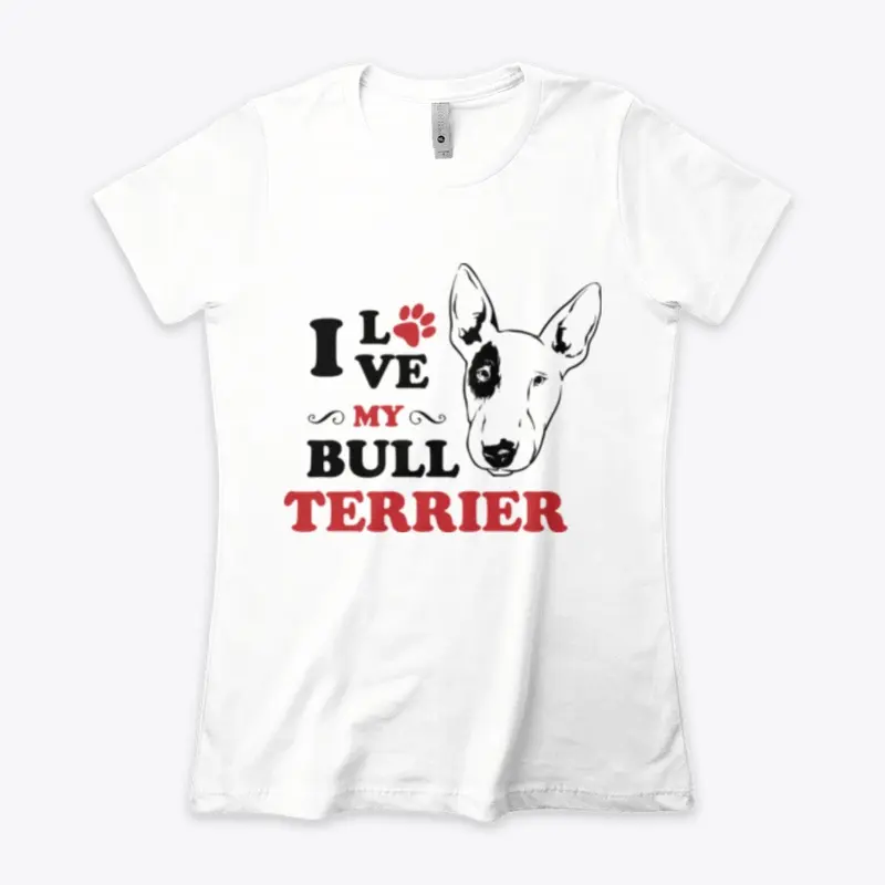 I Love Mom Tattoo Funny Bull Terrier Dog